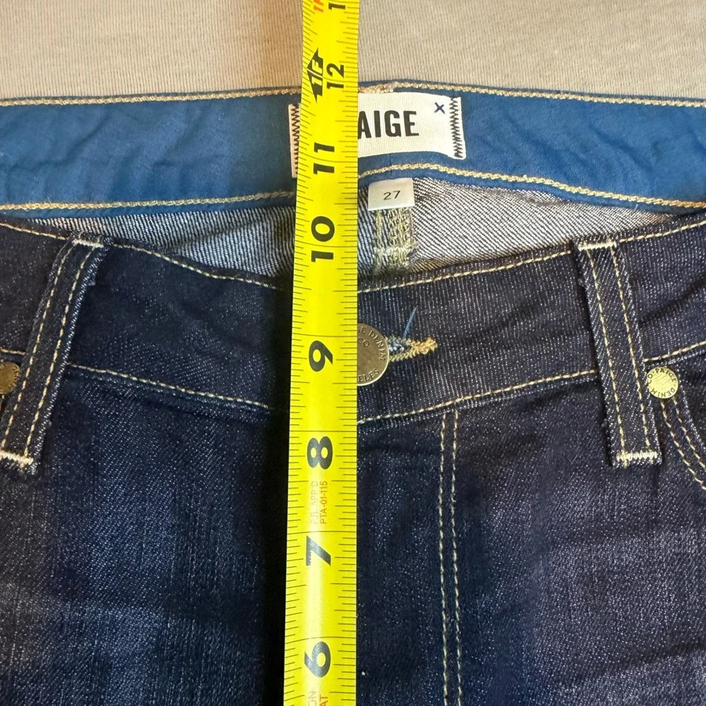 Paige Jimmy Skinny Jeans Dark Indigo Blue‎ Denim Womens Size 27 low Rise